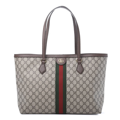 Gucci GG Supreme Monogram Medium Ophidia Shopping Tote Brown 1 of 10
