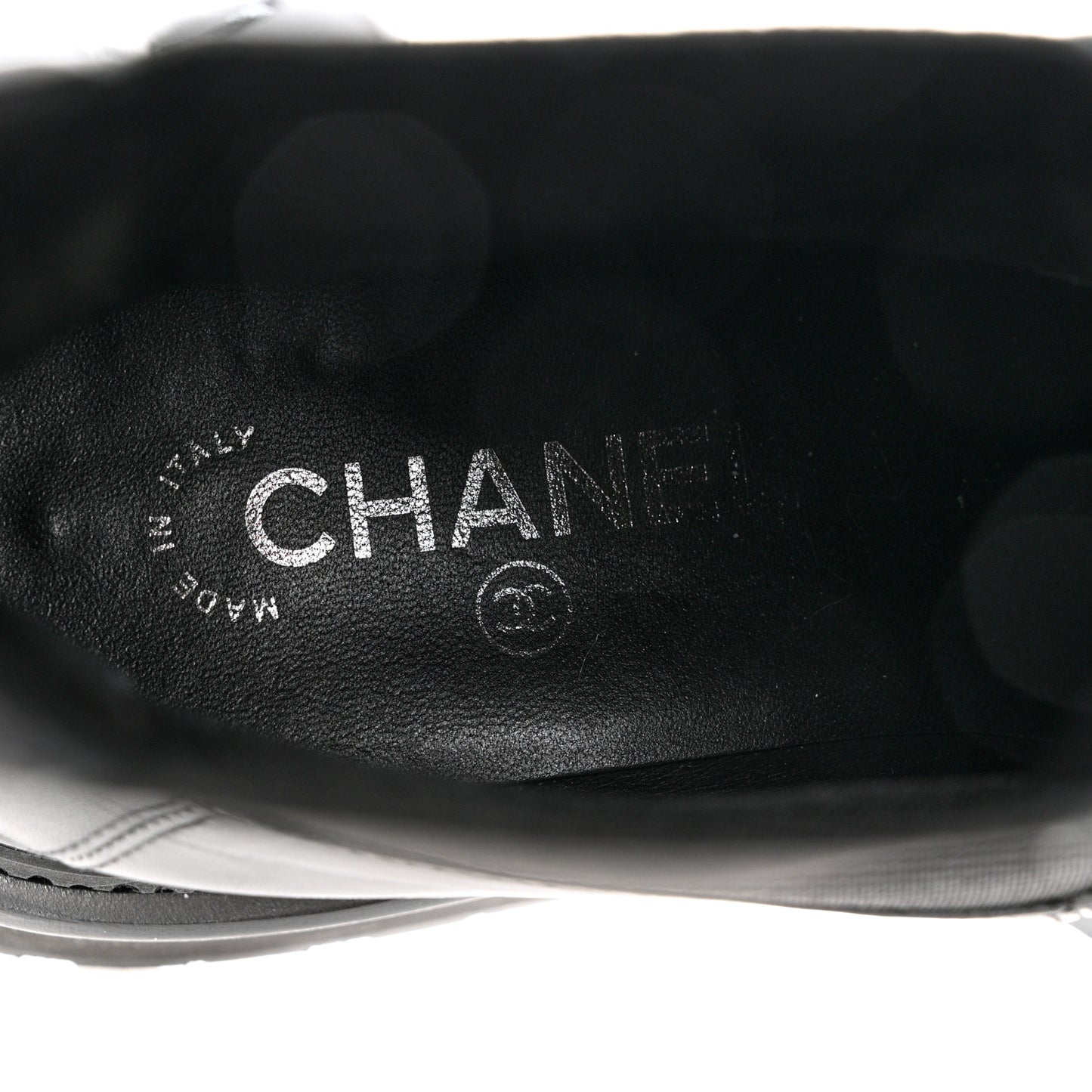 Calfskin Patent Cap Toe Ankle Boots 39.5 Black