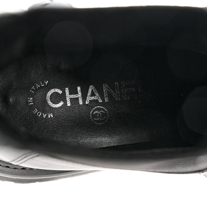 Chanel Calfskin Patent Cap Toe Ankle Boots 39.5 Black 8 of 16