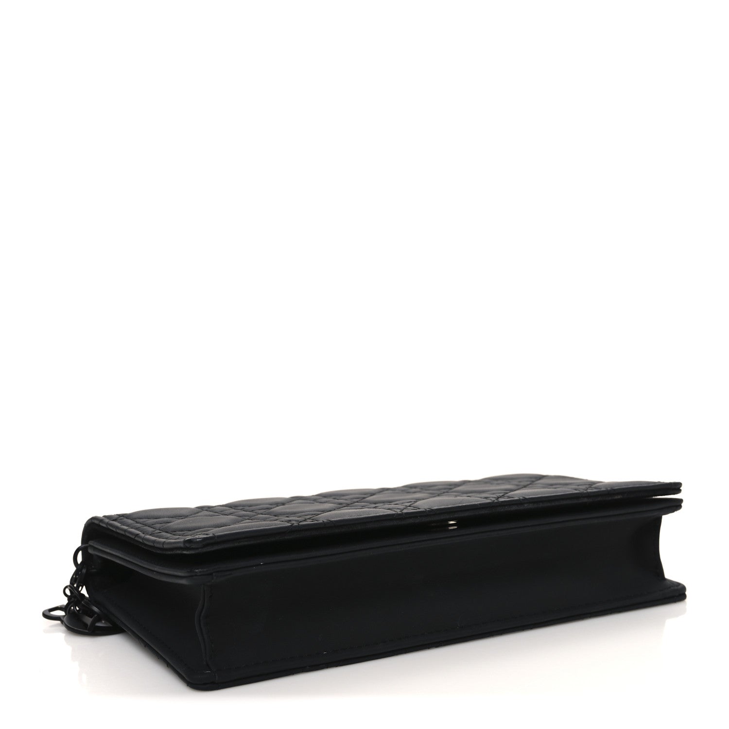 Christian Dior Ultra Matte Calfskin Cannage Lady Dior Clutch Black 3 of 10