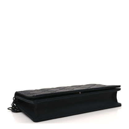 Christian Dior Ultra Matte Calfskin Cannage Lady Dior Clutch Black 3 of 10