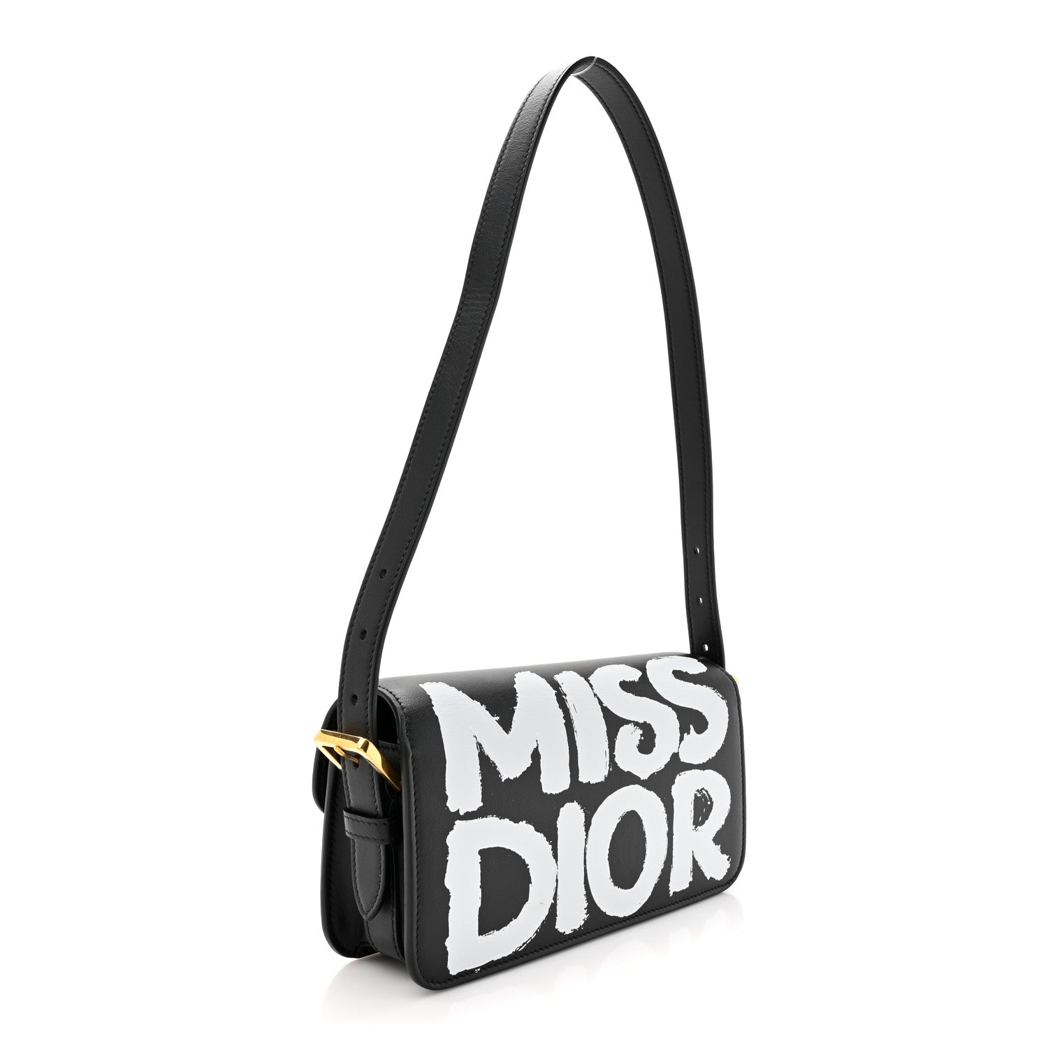 Christian Dior Calfskin Graffiti Printed Miss Dior Flap Black White 3 of 11