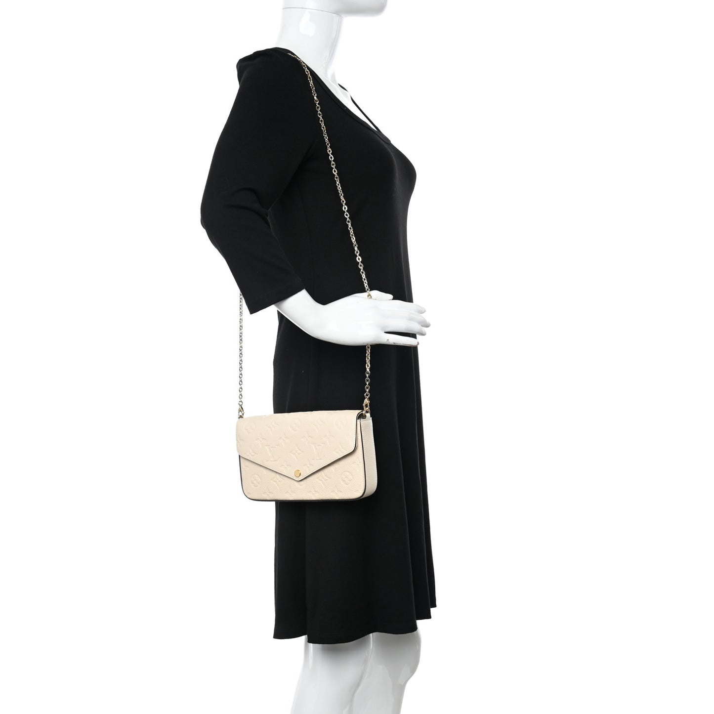 Empreinte Pochette Felicie Chain Wallet Cream