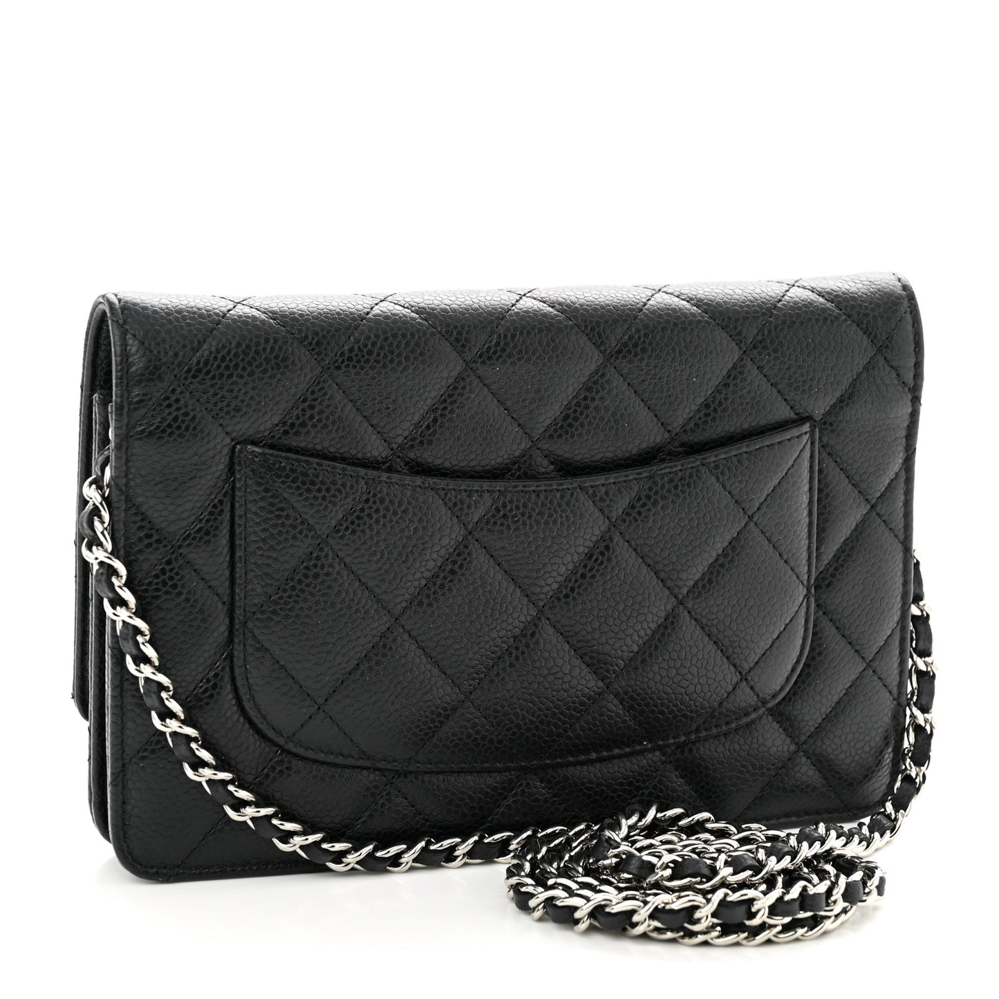Caviar Quilted Wallet on Chain WOC Black