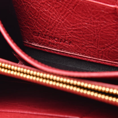 Balenciaga Agneau Classic Gold Hardware Continental Zip Around Wallet Rouge Sapphire 6 of 15