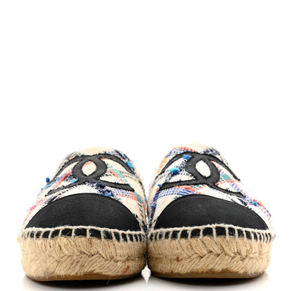 Chanel Tweed Grosgrain CC Espadrilles 36 Multicolor Black 2 of 10