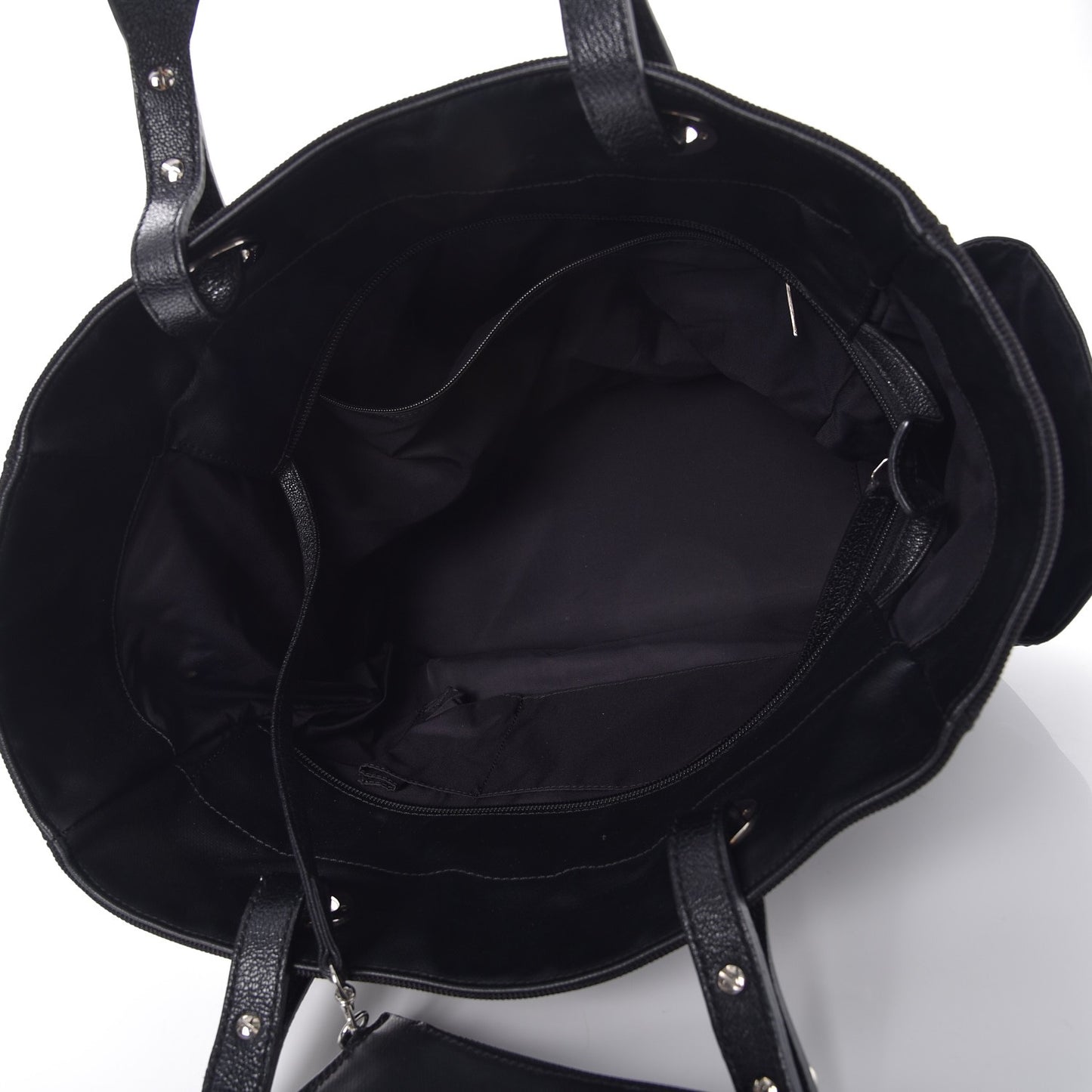 Coated Canvas Large Paris Biarritz Tote Black