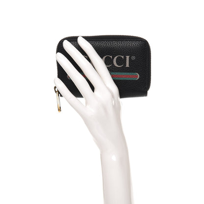 Gucci Calfskin Logo Zip Around Card Case Black 2 of 7