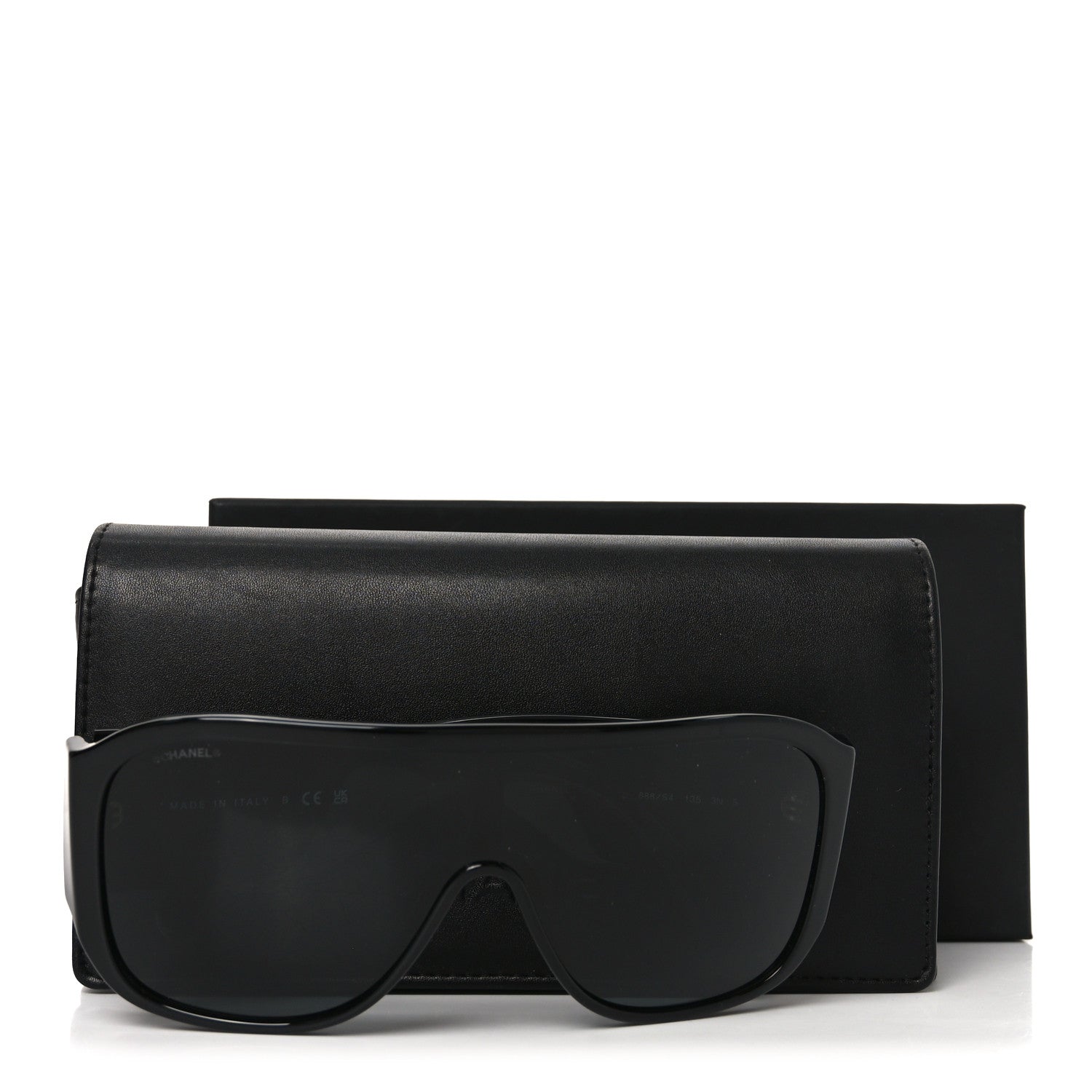 Chanel Acetate Crystal CC Shield Sunglasses 5466-B Black 1870572
