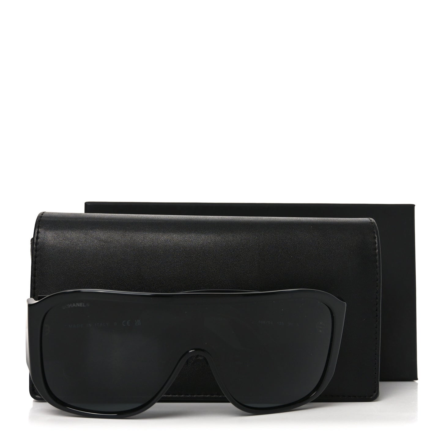 Acetate Crystal CC Shield Sunglasses 5466-B Black