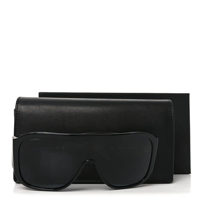 Chanel Acetate Crystal CC Shield Sunglasses 5466-B Black 7 of 7