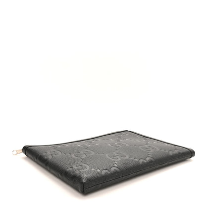 Gucci Piuma Calfskin Jumbo GG Embossed Document Case Black 4 of 7