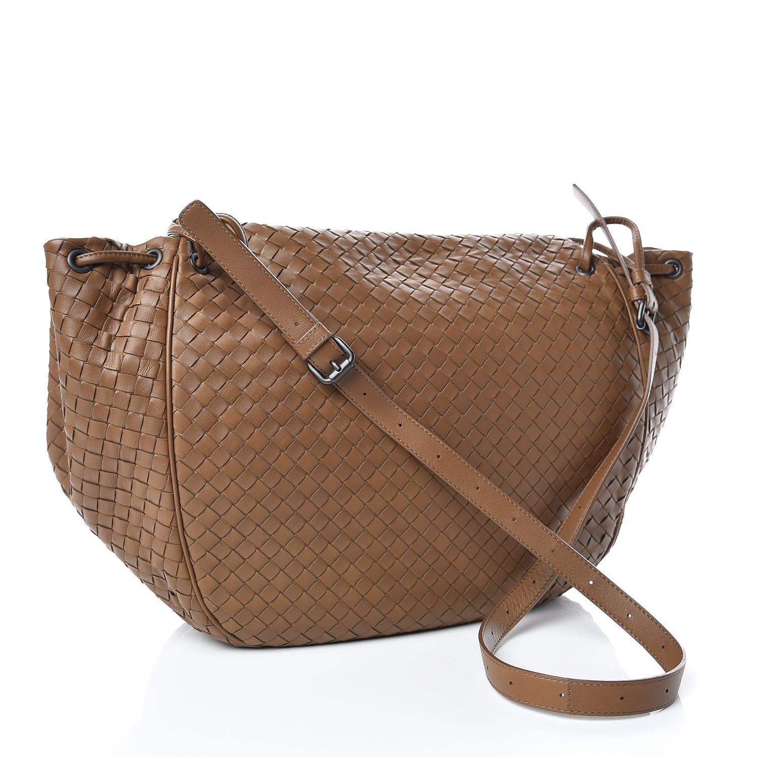 Bottega Veneta Nappa Intrecciato Messenger Bag Light Brown 3 of 10