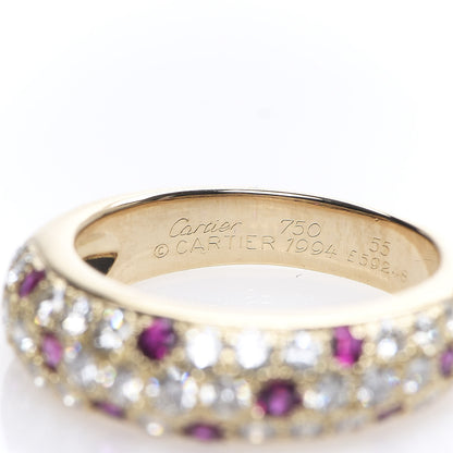 Cartier 18K Yellow Gold Diamond Ruby 6mm Mimi Ring 55 7.25 6 of 6
