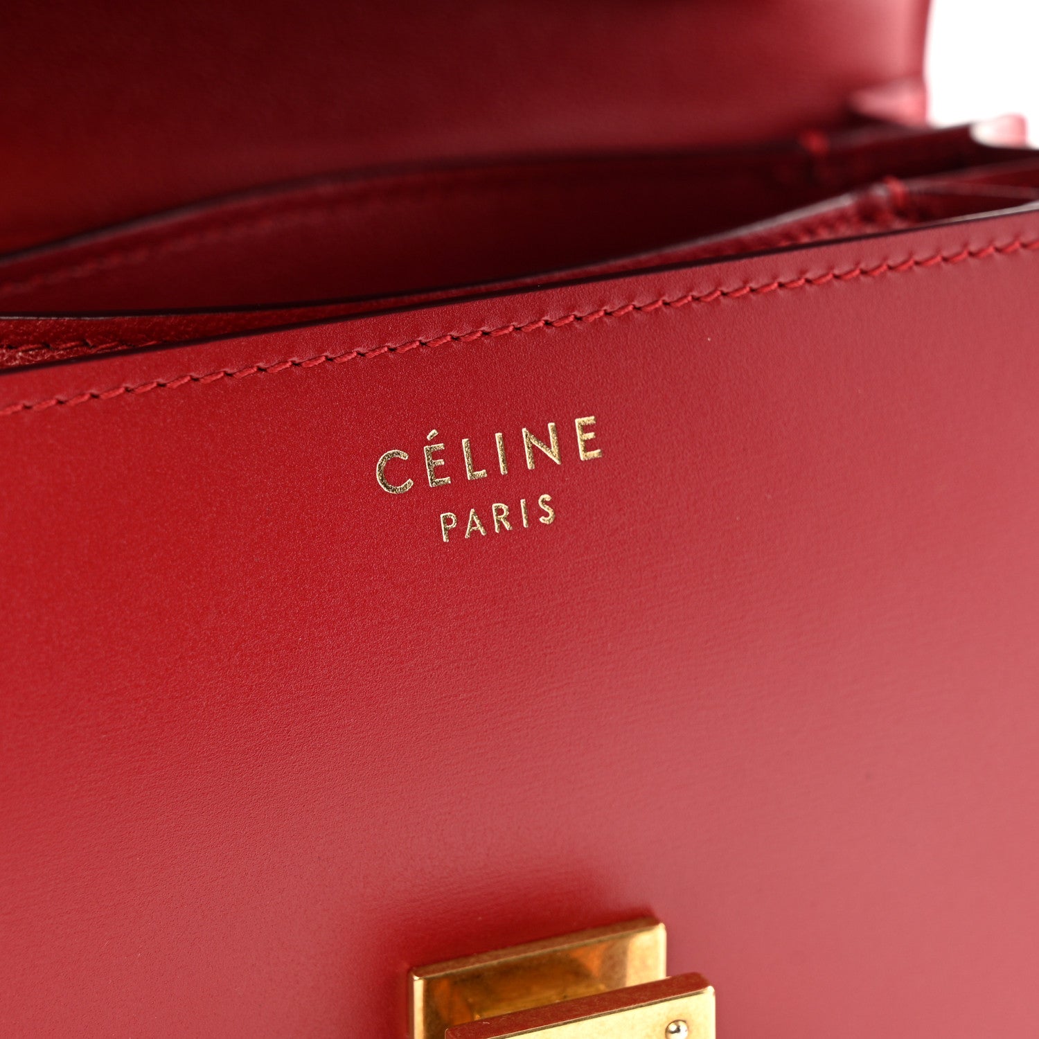 Celine Smooth Calfskin Small Classic Box Flap Bag Red 6 of 12