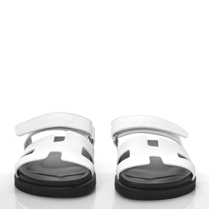 Hermes Calfskin Womens Chypre Sandals 36.5 White 2 of 9