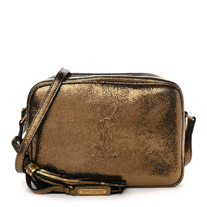 Saint Laurent Calfskin Lame Monogram Small Lou Camera Bag Gold Olive 1 of 15