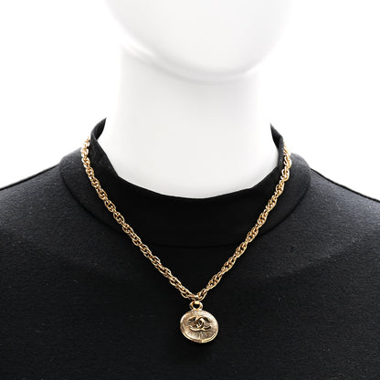 Chanel CC Pendant Necklace Gold 2 of 7