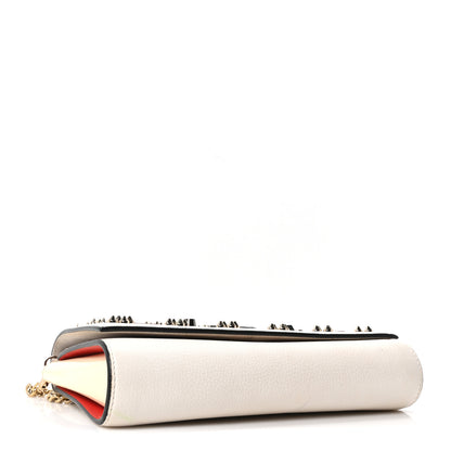 Christian Louboutin Calfskin Spikes Loubinthesky Paloma Clutch Snow 4 of 10