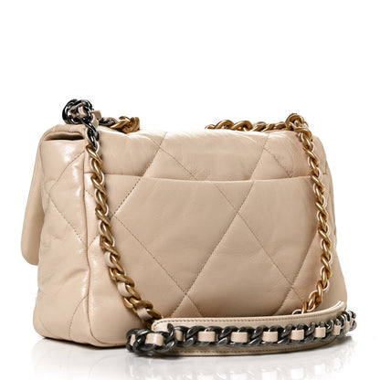 Chanel Goatskin Quilted Medium Chanel 19 Flap Beige 3 of 12