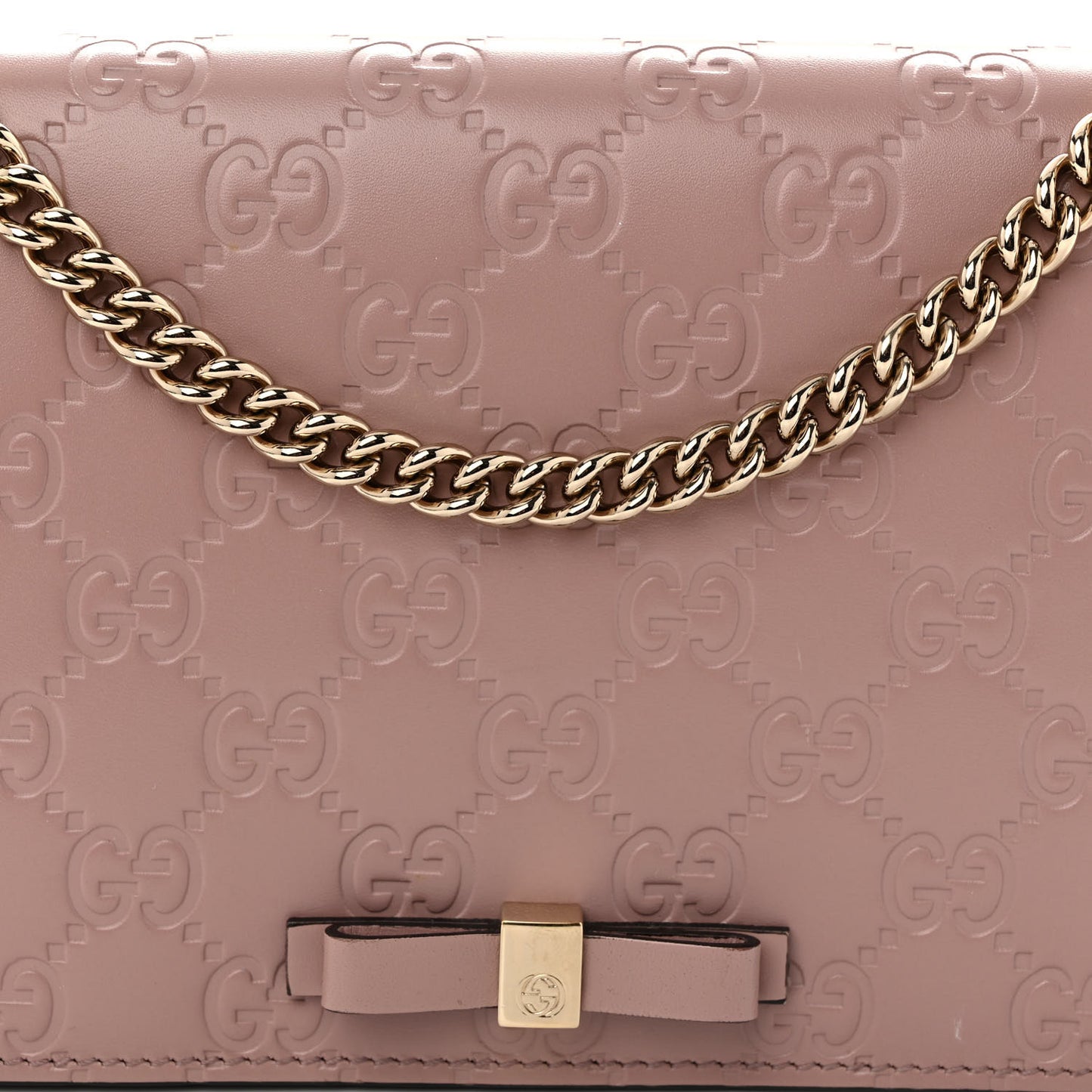 Guccissima Signature Bowy Chain Wallet Dark Cipria