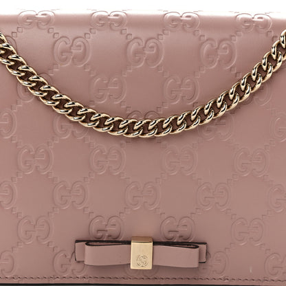 Gucci Guccissima Signature Bowy Chain Wallet Dark Cipria 7 of 10