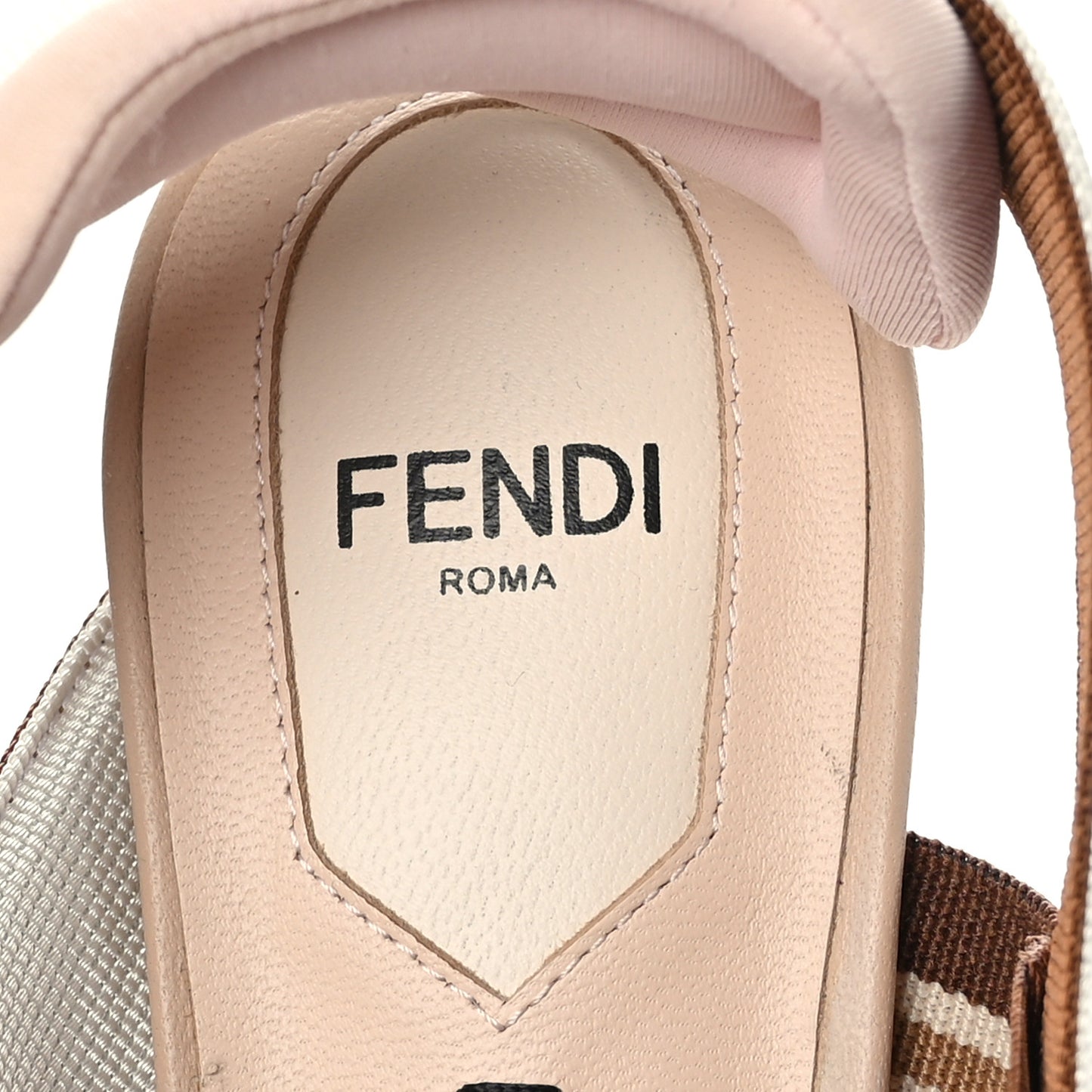Technical Mesh FF Colibri 55mm Slingback Pumps 38.5 Tobacco Moro Camelia Beige Caramello