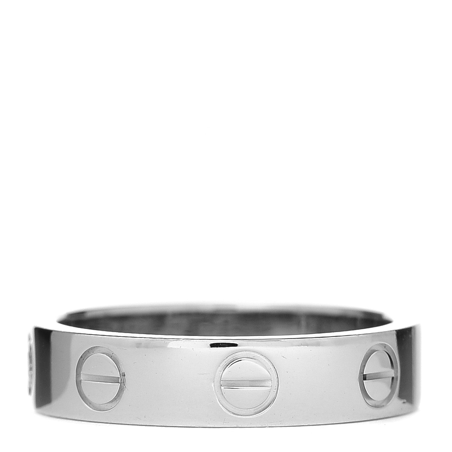 Cartier 18K White Gold Diamond 4mm LOVE Wedding Band Ring 47 4 3 of 4