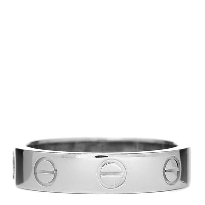 Cartier 18K White Gold Diamond 4mm LOVE Wedding Band Ring 47 4 3 of 4