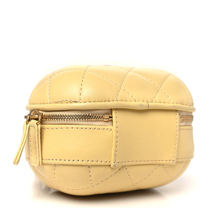 Chanel Lambskin Quilted CC Bubble Vanity Case With Chain Light Yellow 4 of 10