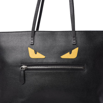 Fendi Vitello Elite Cuoio Monster Buggies Medium Roll Tote Black Multicolor Blue Cobalto 10 of 10