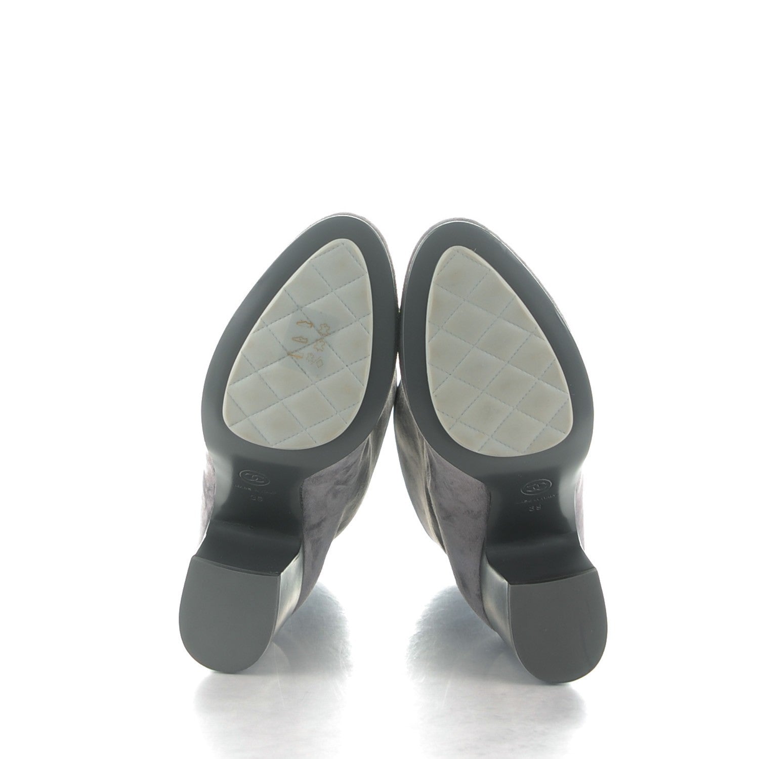 Chanel Suede Calfskin Short Boots 39 Grey 5 of 8