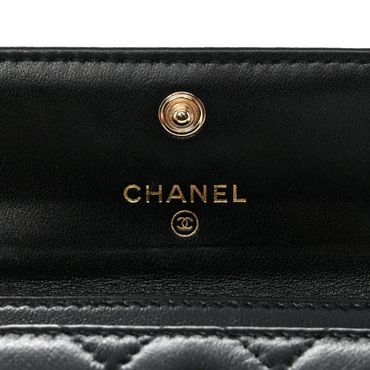 Chanel Lambskin Quilted Flap Card Holder Black 6 of 10