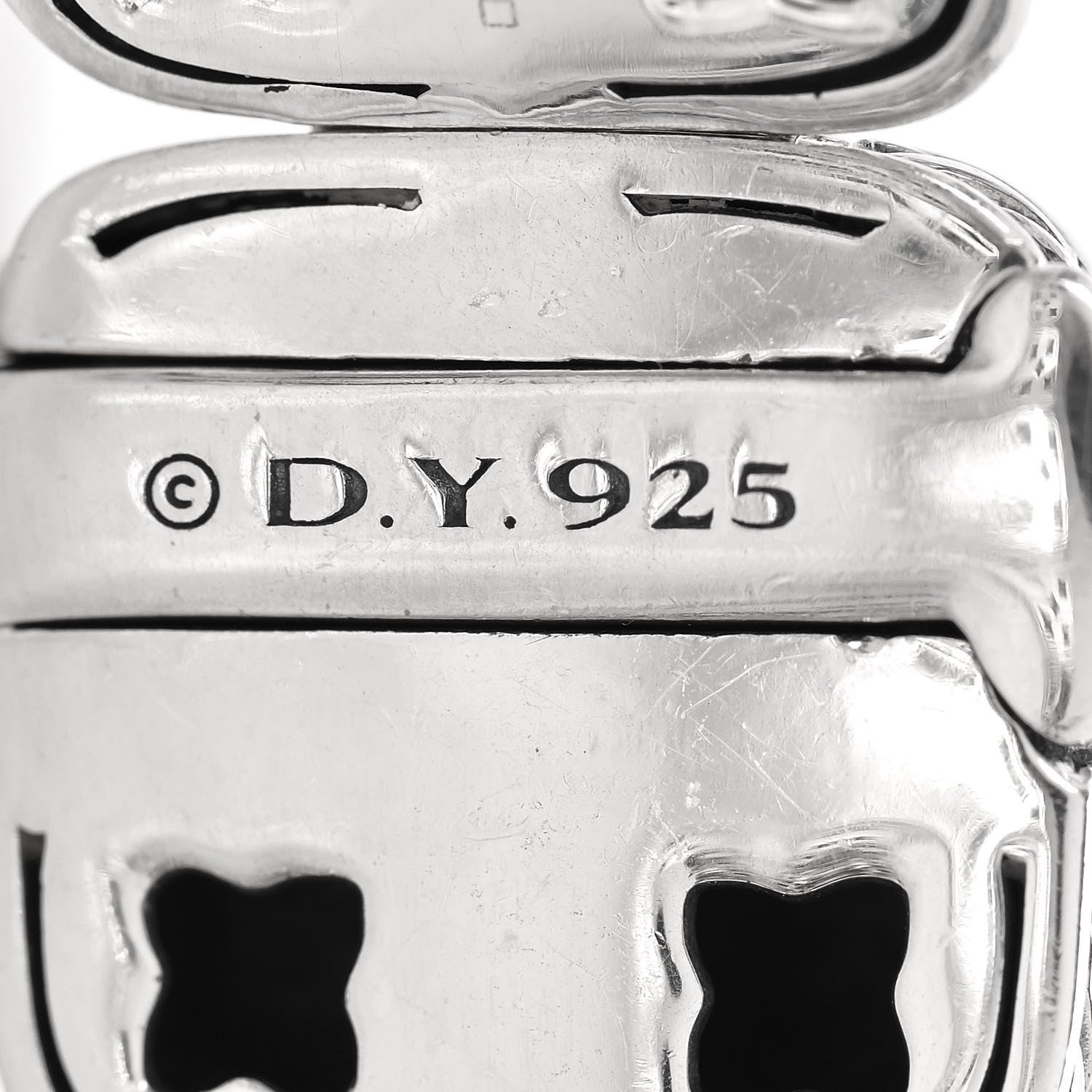 David Yurman Sterling Silver Diamond Quartz Mother of Pearl Chiclet One Row Bracelet 4 of 4