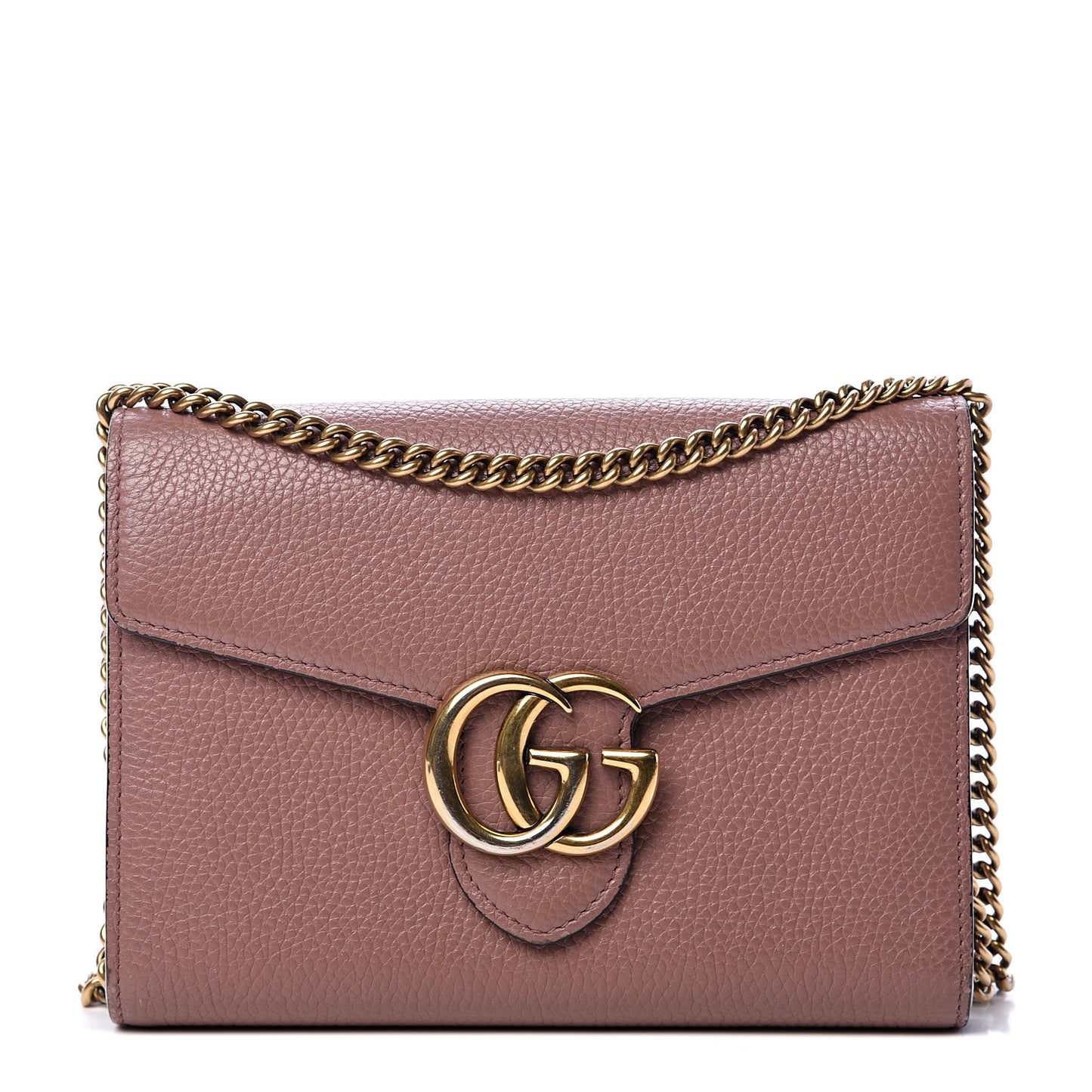 Cellarius Calfskin GG Marmont Chain Wallet Rosy Phard