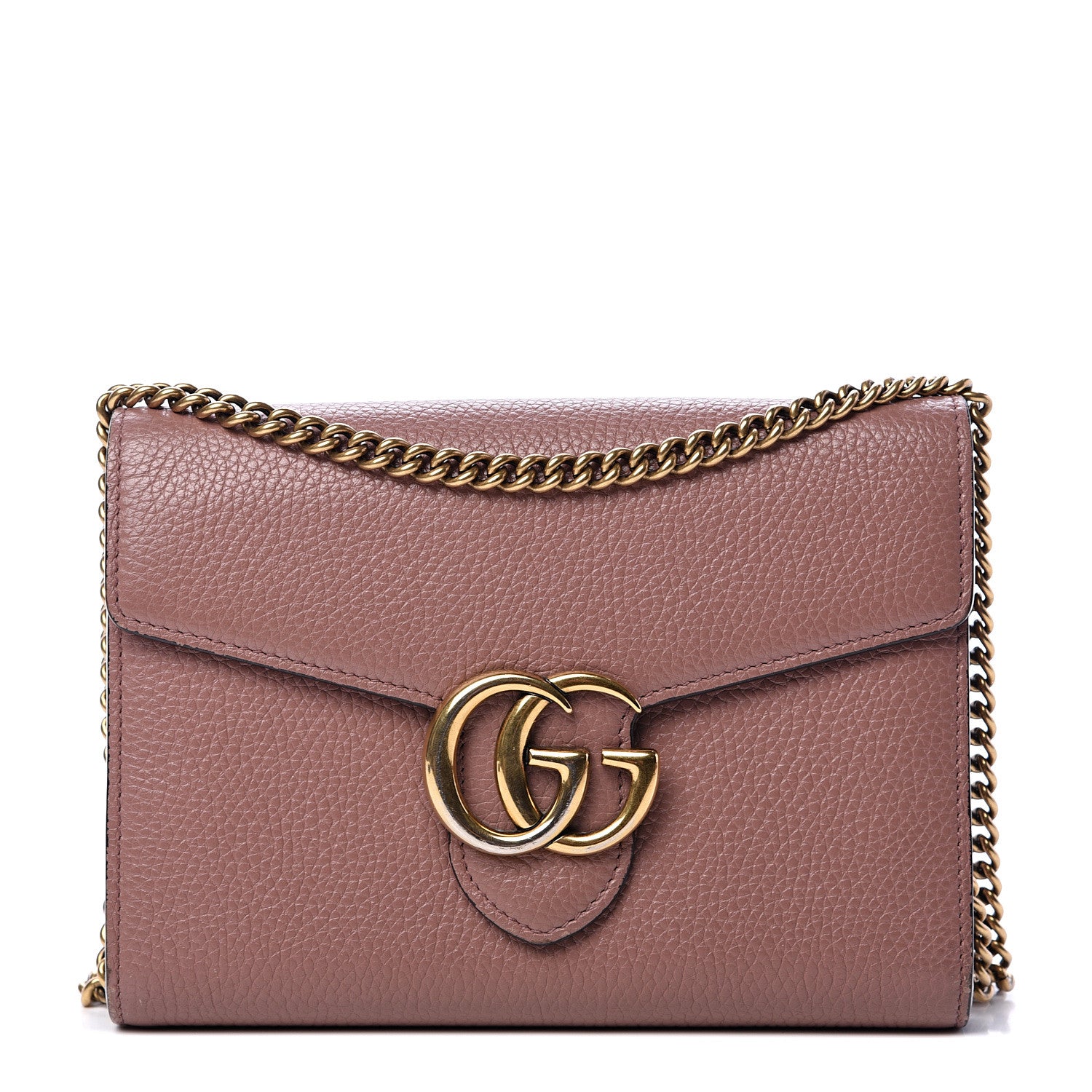 Gucci Cellarius Calfskin GG Marmont Chain Wallet Rosy Phard 1 of 10