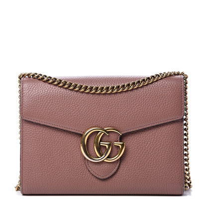 Gucci Cellarius Calfskin GG Marmont Chain Wallet Rosy Phard 1 of 10