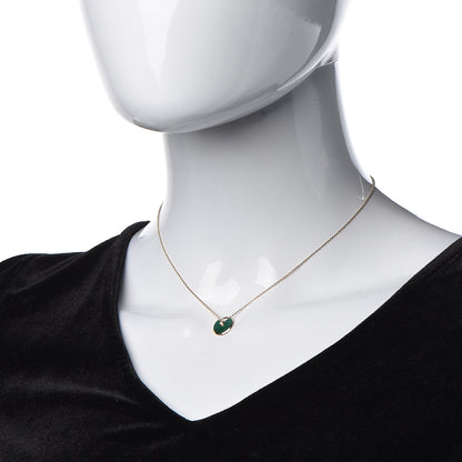 Cartier 18K Pink Gold Diamond Malachite XS Amulette de Cartier Pendant Necklace 2 of 7