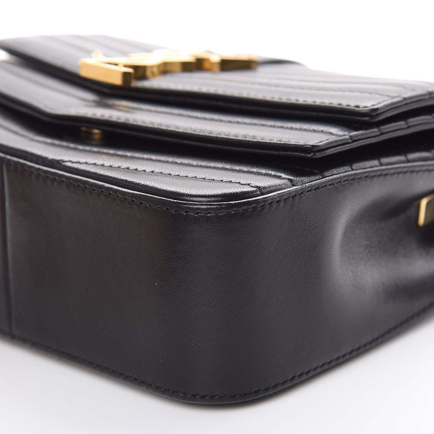 Lambskin Matelasse Chevron Monogram Small Sulpice Bag Black