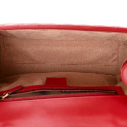 Gucci Calfskin Bamboo Trapuntata Queen Margaret Top Handle Bag Hibiscus Red 5 of 12