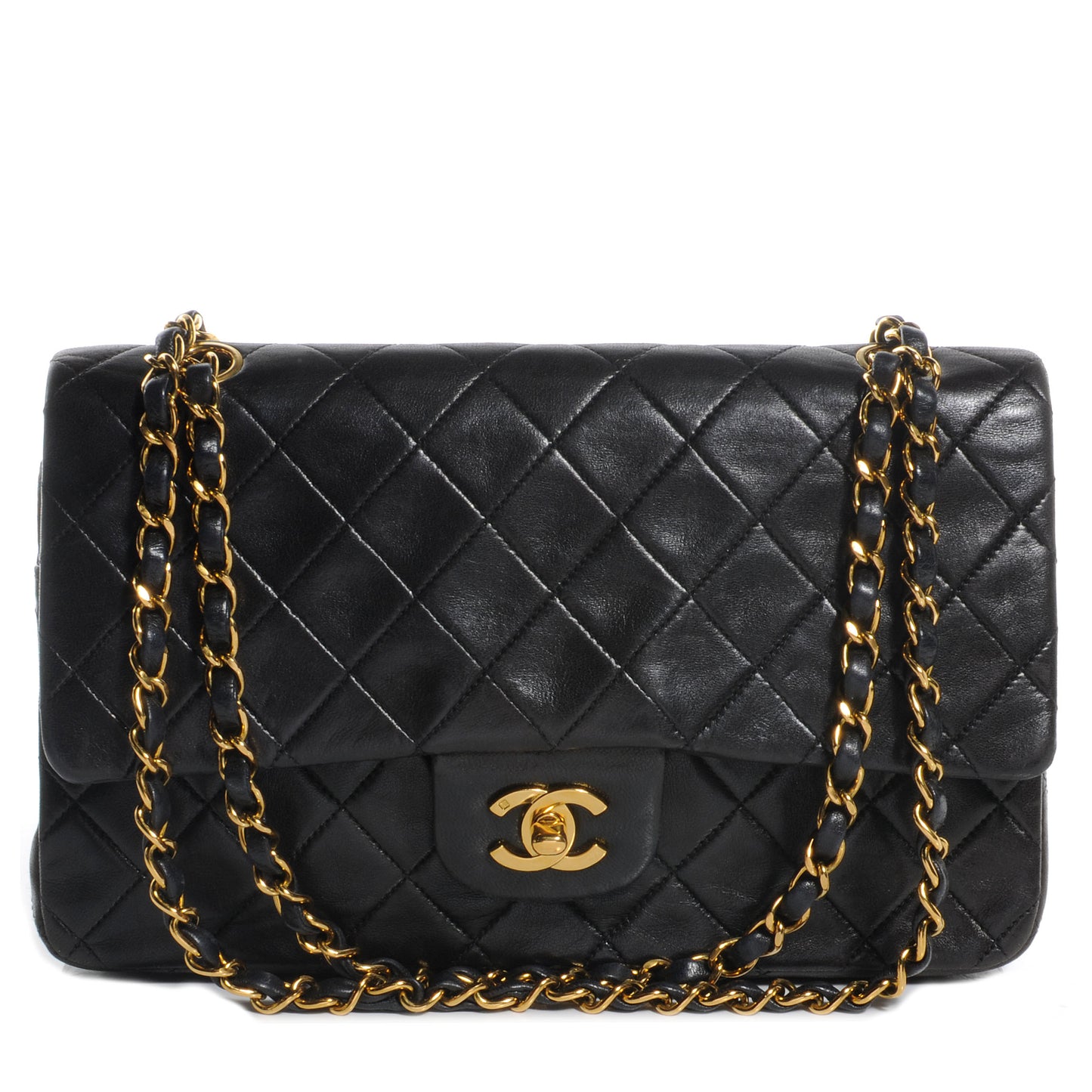 Lambskin Medium Double Flap Brown