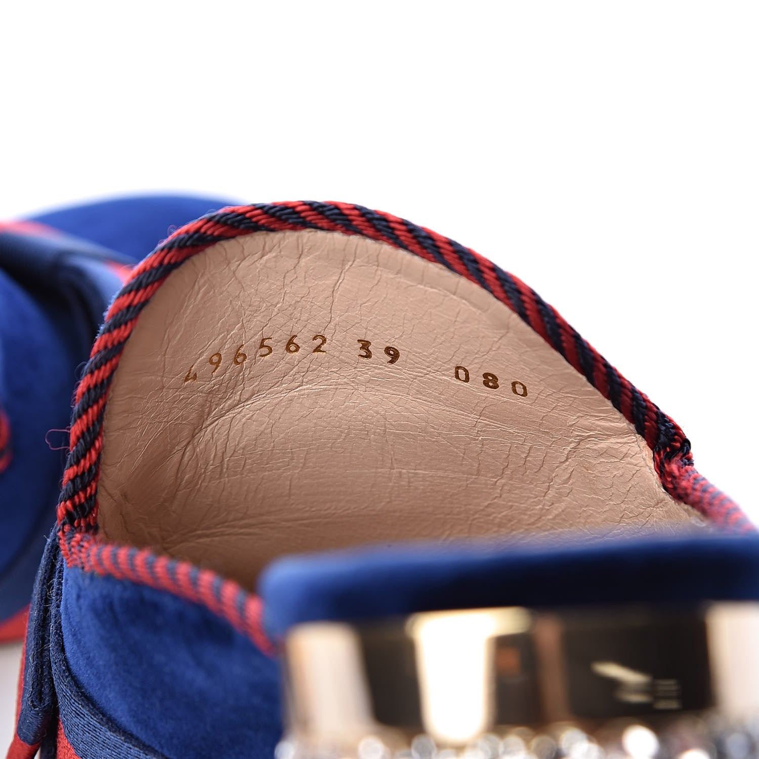 Gucci Velvet Crystal Sylvie Bow Mules 39 Cobalt Blue 8 of 10