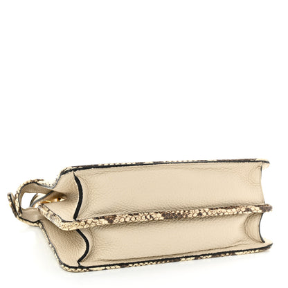 Fendi Cuoio Romano Elaphe Chamois Python Print Small Peekaboo I SEE U Satchel Camelia 4 of 9