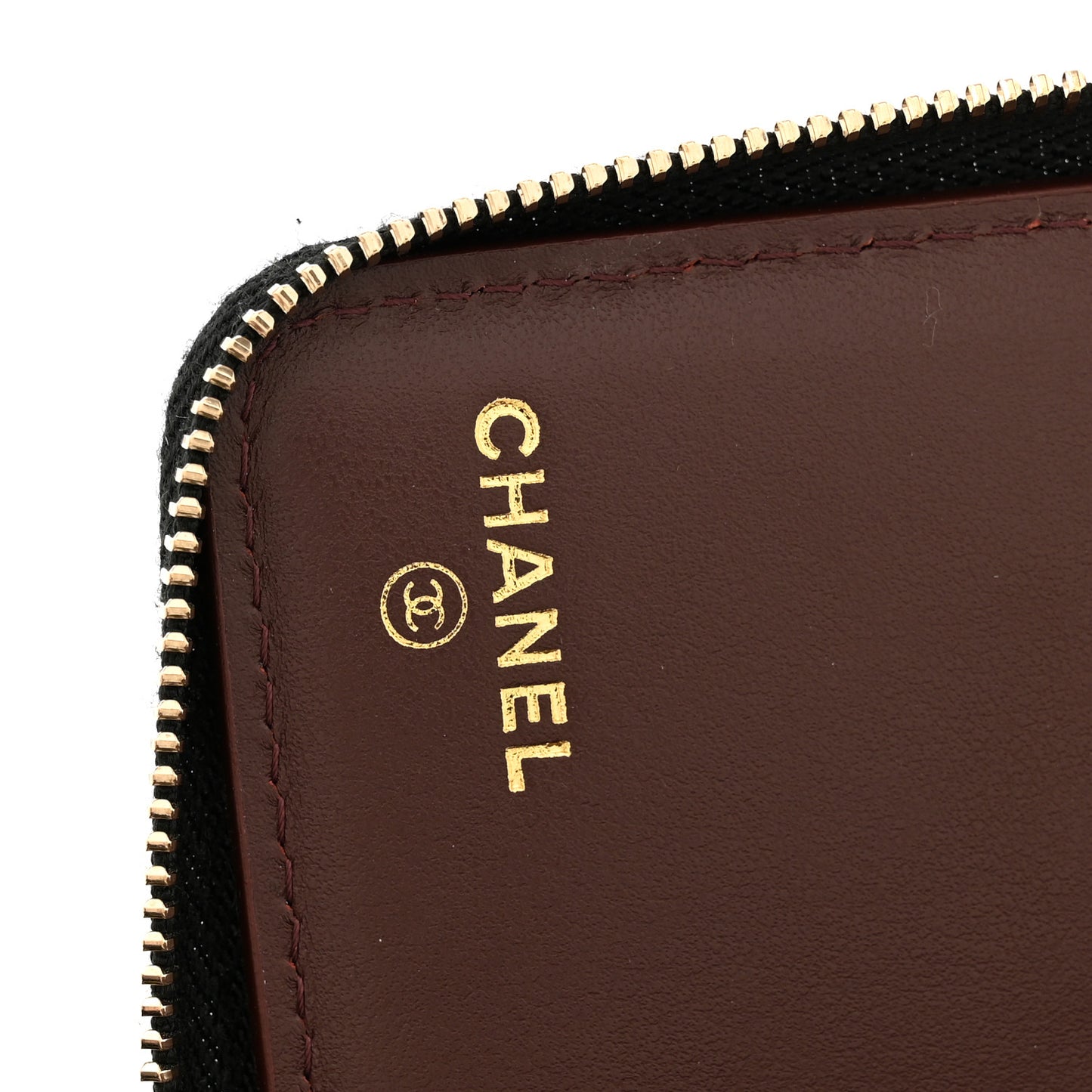 Caviar Quilted Small Zip Around Wallet Black