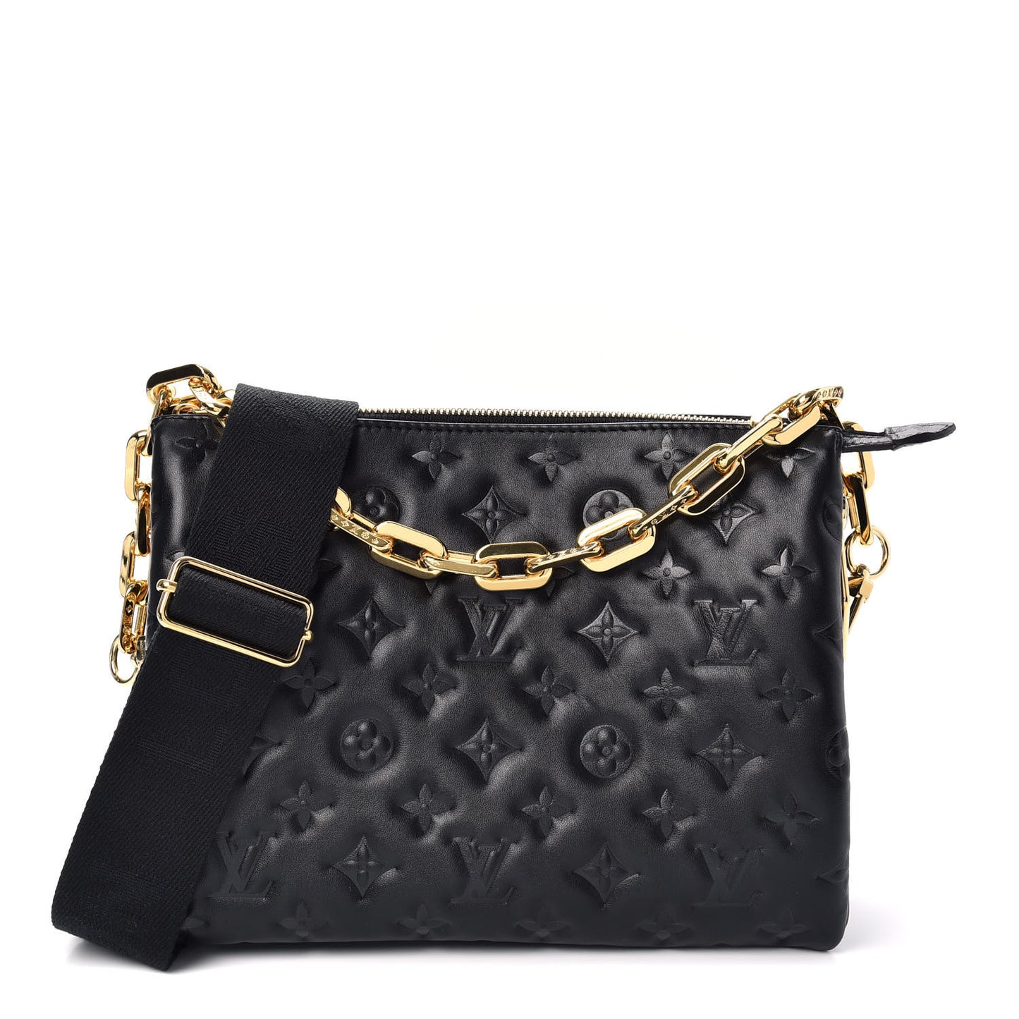 Lambskin Embossed Monogram Coussin PM Black