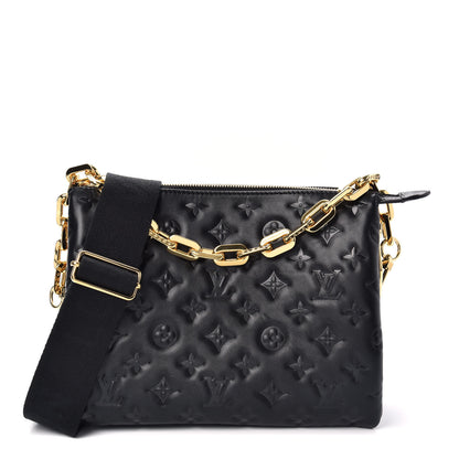 Louis Vuitton Lambskin Embossed Monogram Coussin PM Black 1 of 10