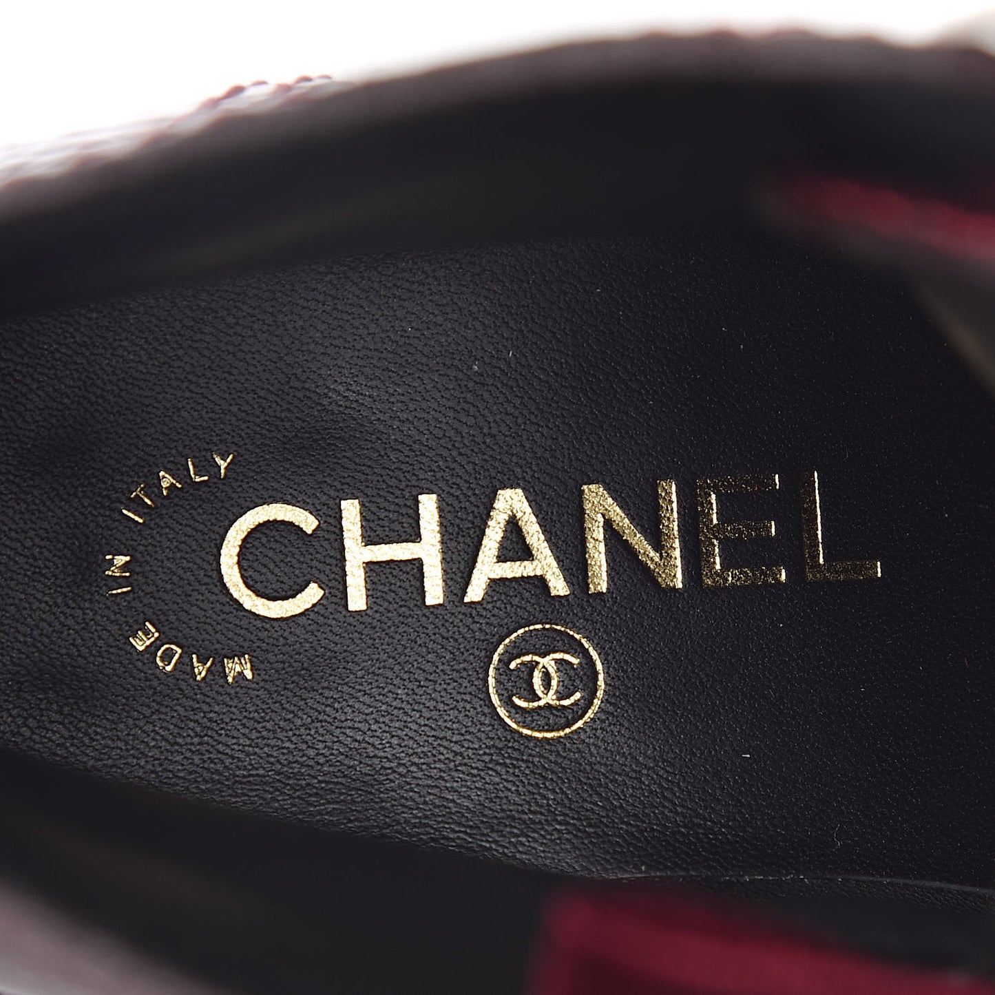 Calfskin Velvet Pearl Combat Short Boots 37 Burgundy