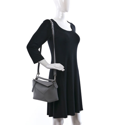 Loewe Soft Grained Calfskin Small Puzzle Edge Bag Pearl Grey 2 of 10