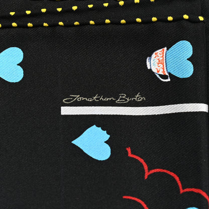 Hermes Silk Tea Time Scarf 70 Black 6 of 6