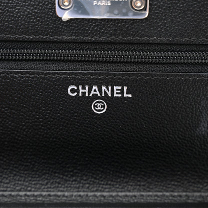 Chanel Grained Calfskin Quilted CC Box Wallet On Chain WOC Black 6 of 12